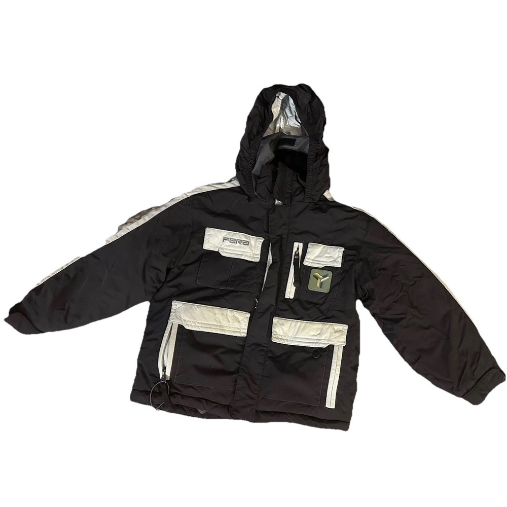 Fera Ski Jacket size 5 black Full Zip unisex Hooded snow